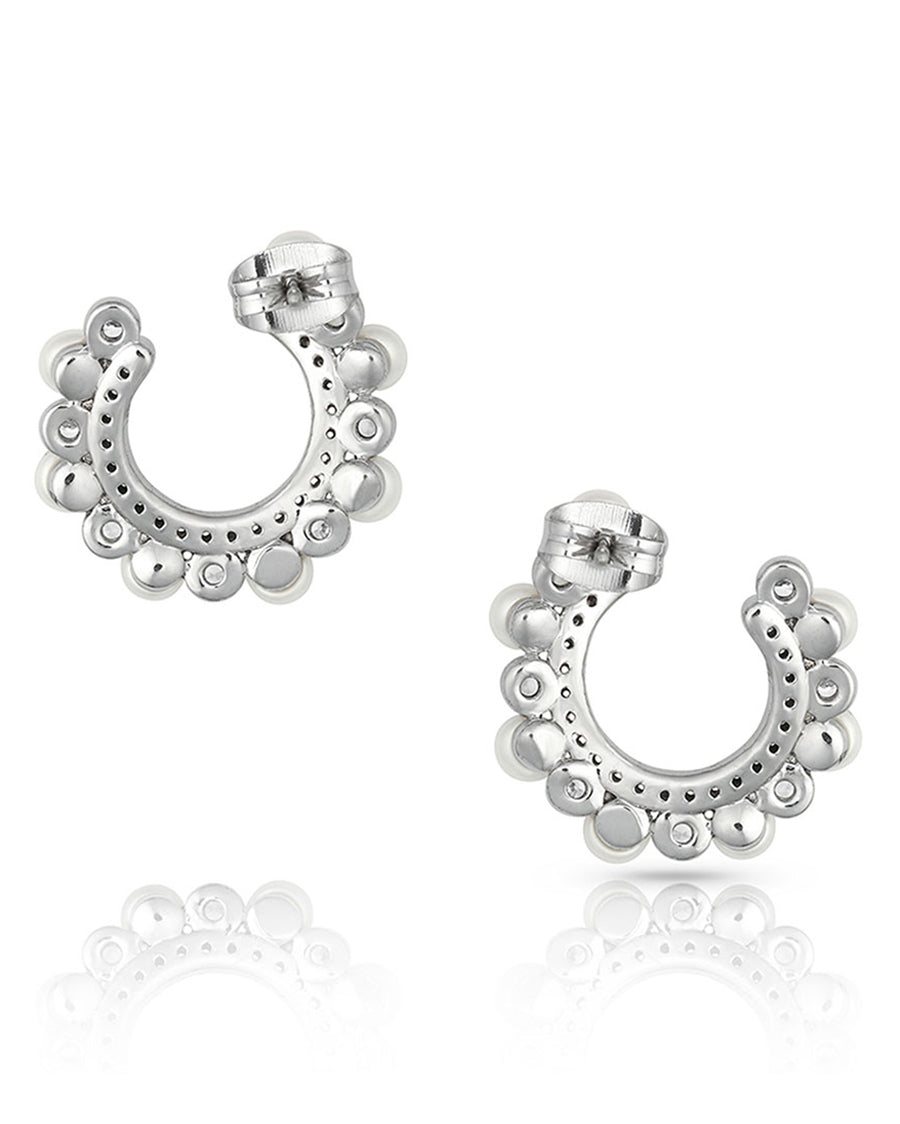 Women's Horseshoe Pearl Earrings