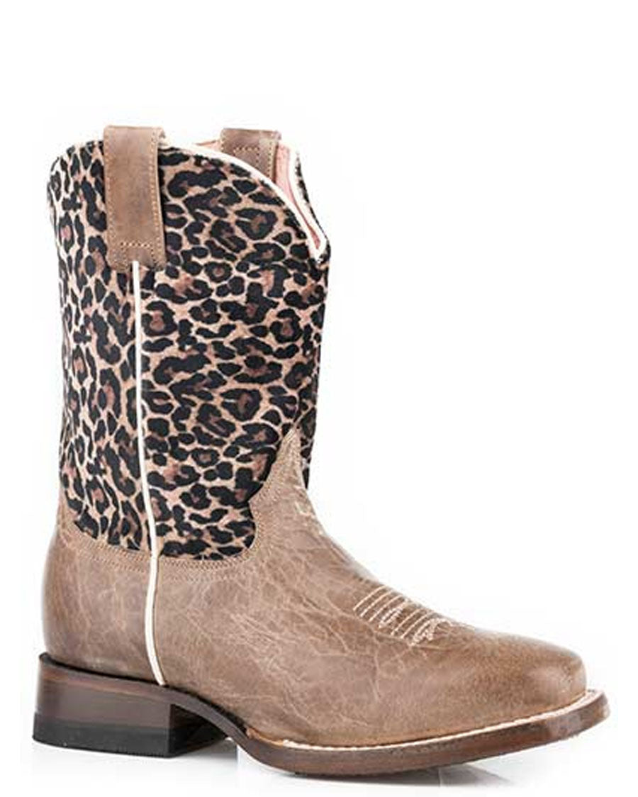 Little Kids' Cheetah Western Boots by Roper from Skip’s Western Outfitters | KAR-09-018-7022-8260-BR-010-Brown
