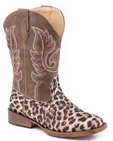Little Kids' Glitter Leopard Western Boots