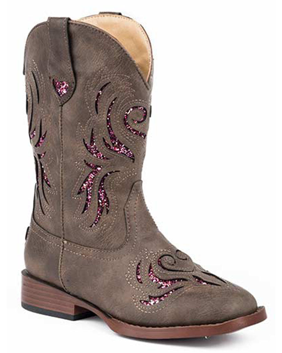 Little Kids' Glitter Breeze Western Boots by Roper from Skip’s Western Outfitters | KAR-09-018-1901-2015-BR-010-Brown
