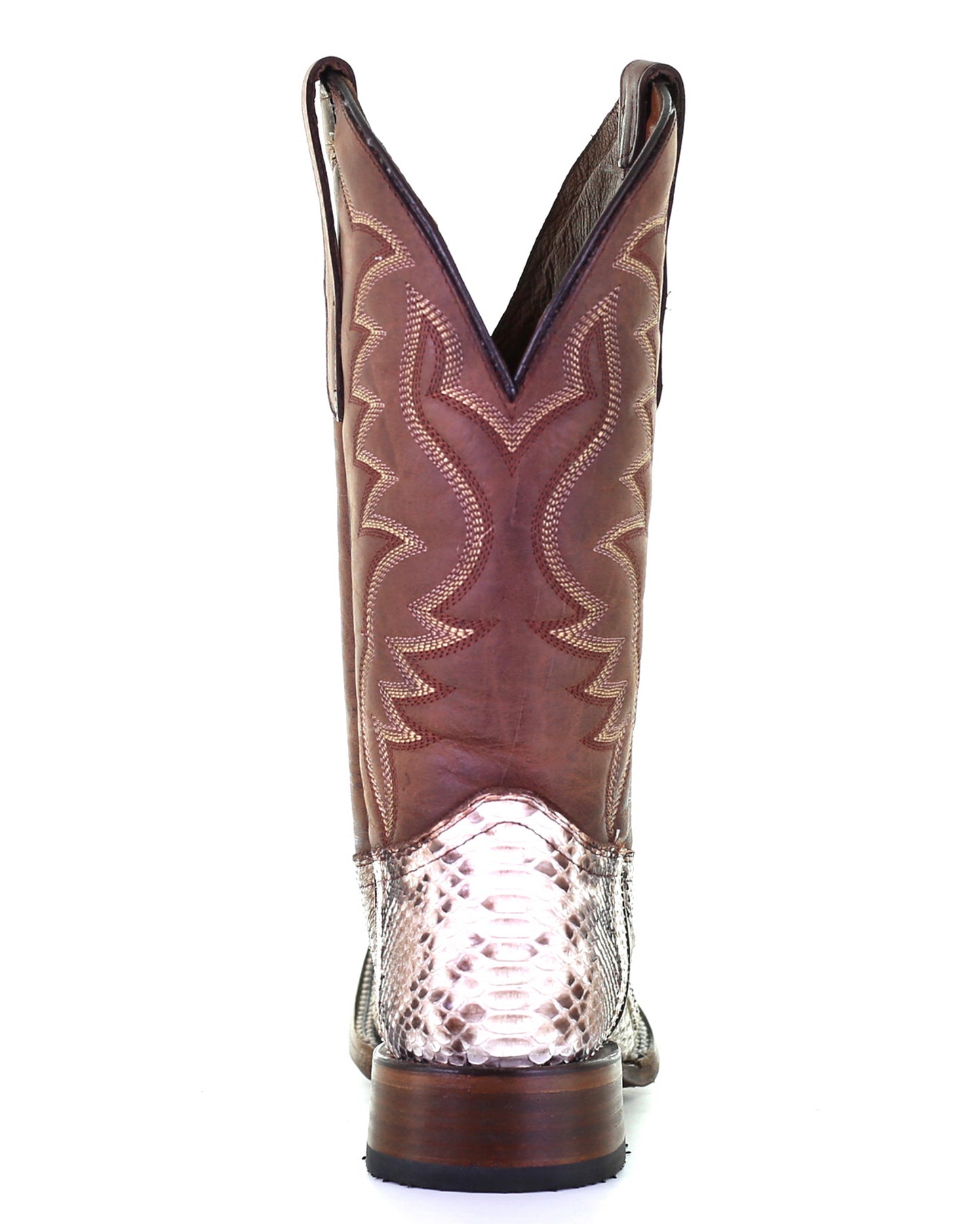 Corral L5740 Men's Handcrafted Square Toe Exotic Python Snake Skin Cowboy Boots in Brown at Skip's Western Outfitters