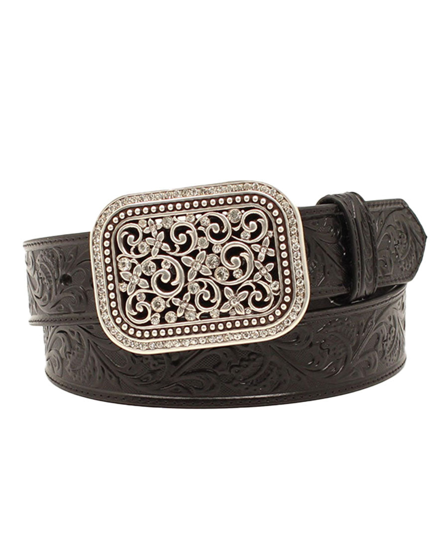 Women's Rhinestone Filigree Belt by Ariat Accessories from Skip’s Western Outfitters | MFW-A10006901-S-BLACK