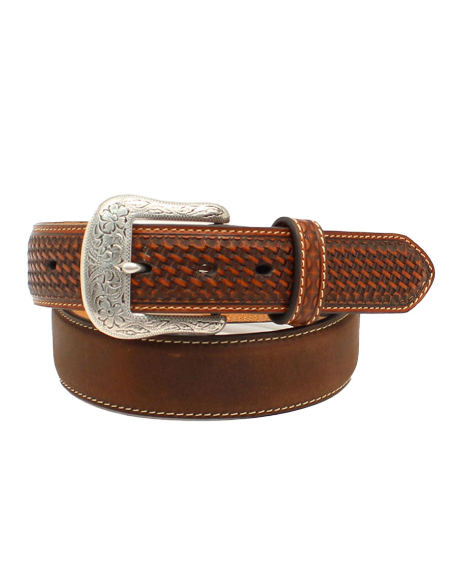 Men's Basketweave Belt by Ariat Accessories from Skip’s Western Outfitters | MFW-A1019644-32-BROWN