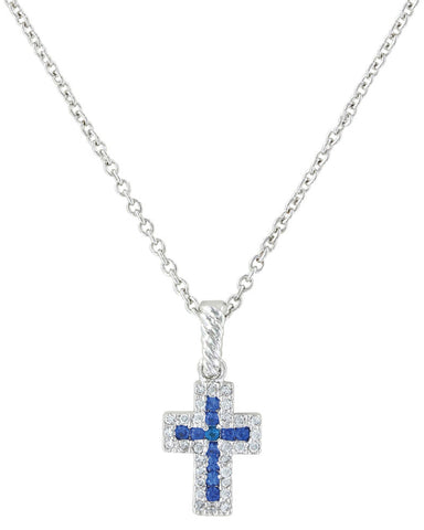 Women's Inner Blue Cross Necklace