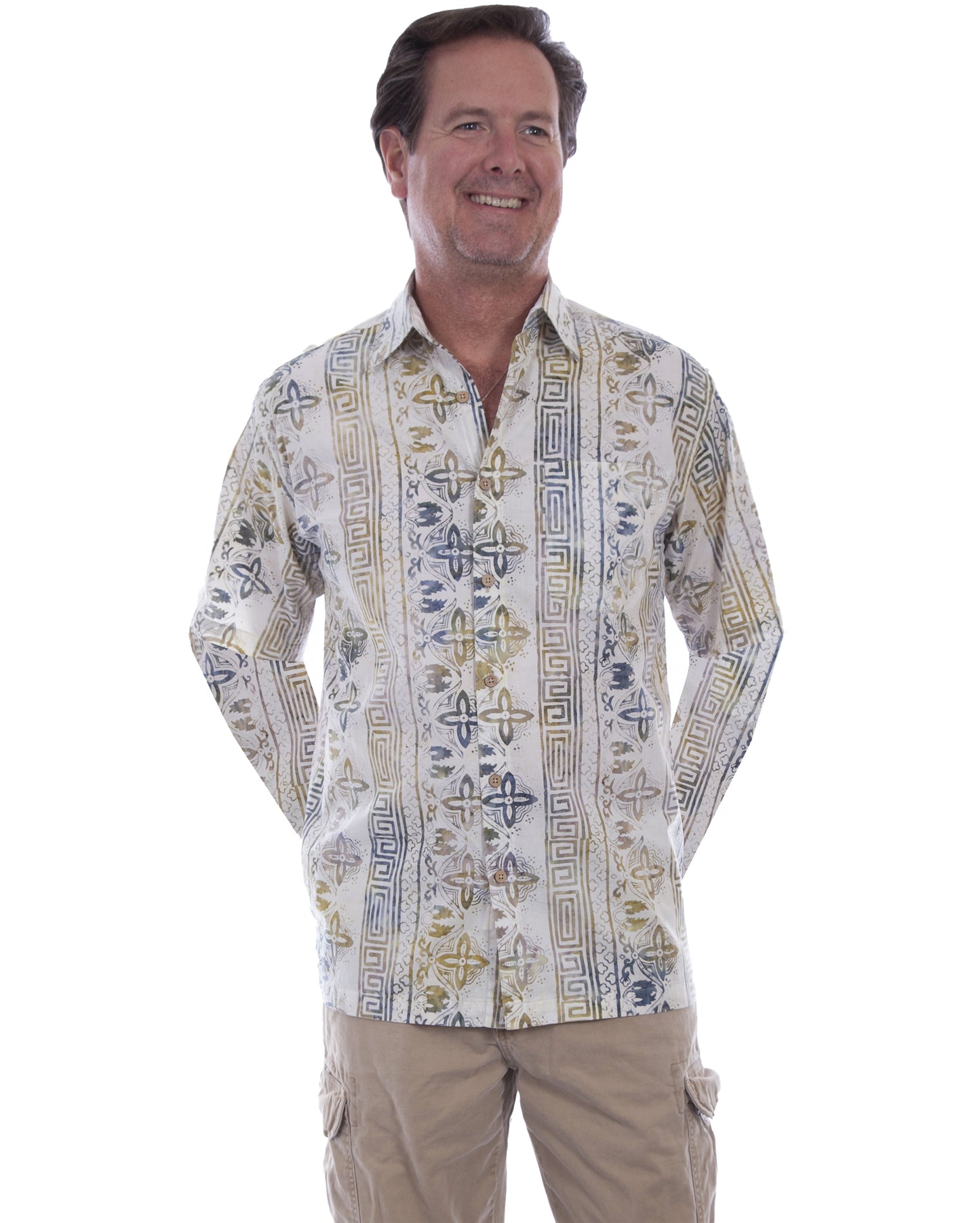 Men's Popover Western Shirt by Scully from Skip’s Western Outfitters | SCU-5269-TKI-LTALL-TIKI