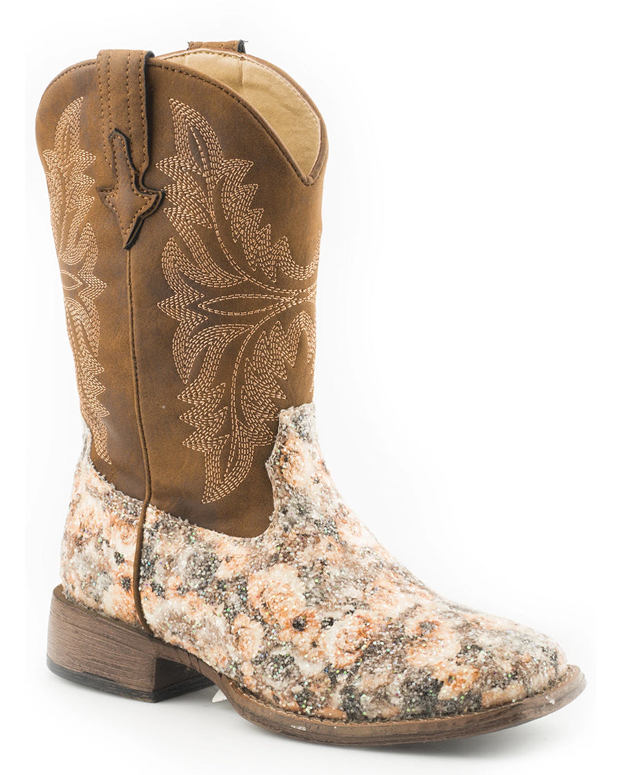 Kids' Claire Glitter Western Boots by Roper from Skip’s Western Outfitters | KAR-09-018-1903-2136-BR-090-M