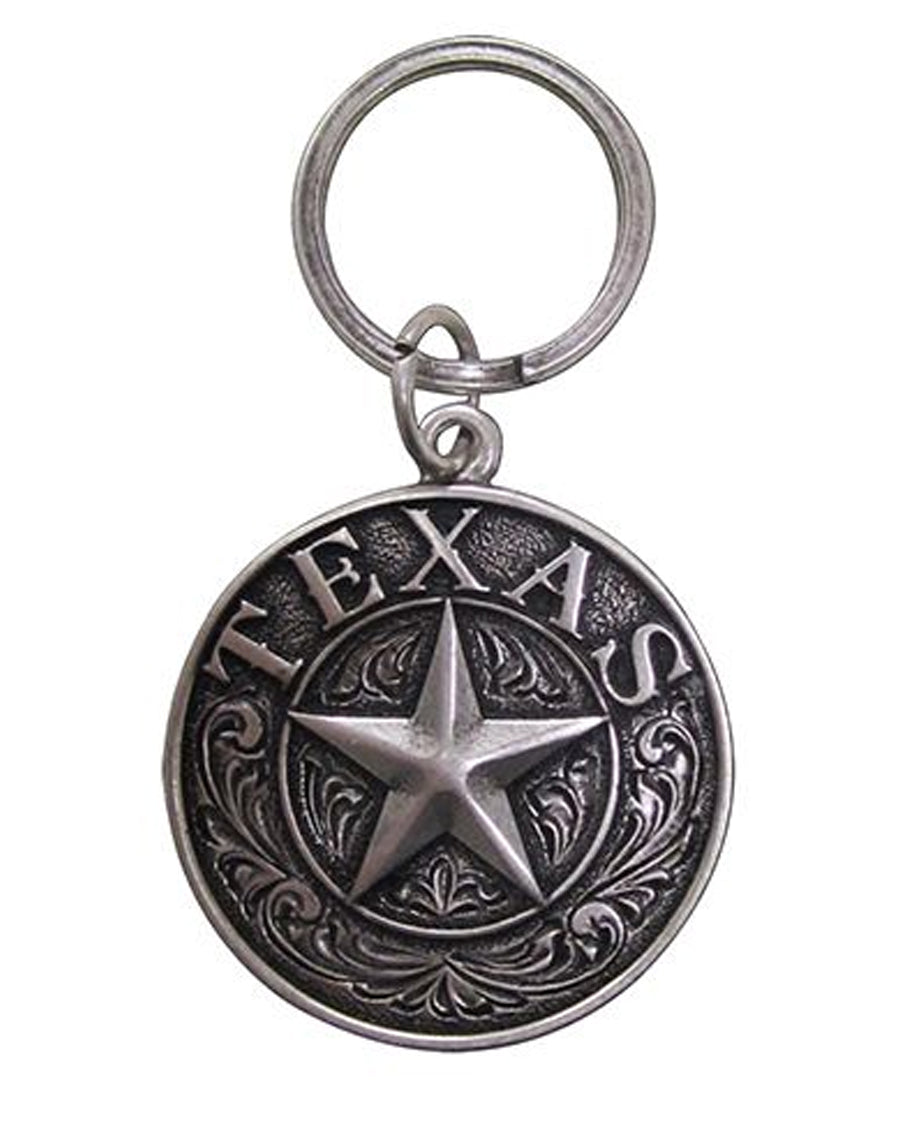 Texas Star Key Chain by AndWest from Skip’s Western Outfitters | AWE-KF008-02-One-Size-Silver