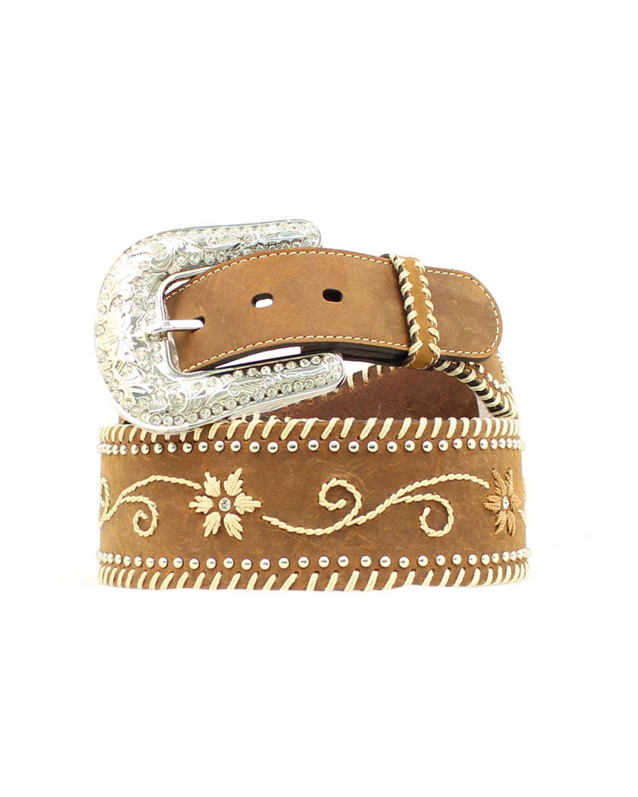 Women's Floral Embroidery Wide Belt by Nocona from Skip’s Western Outfitters | 10923629874