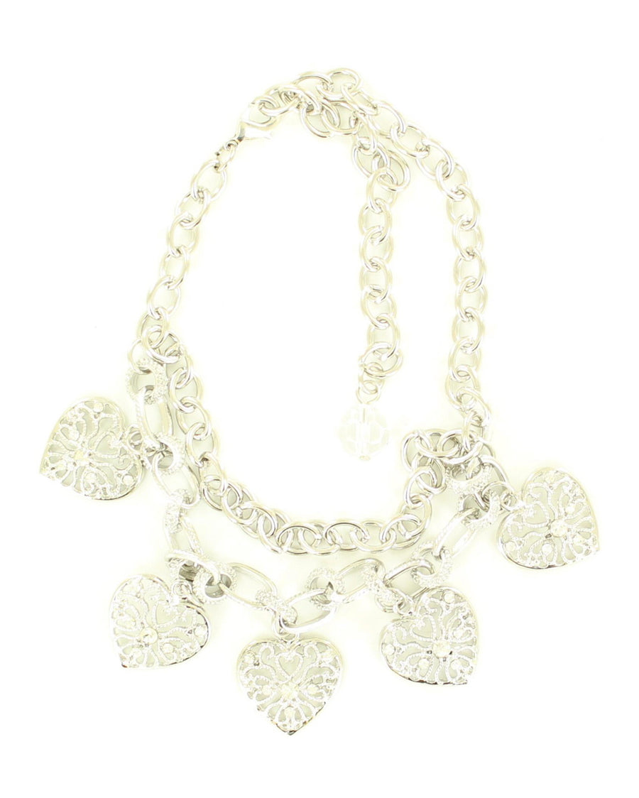 Women's Dangling Hearts Boot Bracelet by Blazin Roxx from Skip’s Western Outfitters | MFW-04332-ONESIZE-SILVER
