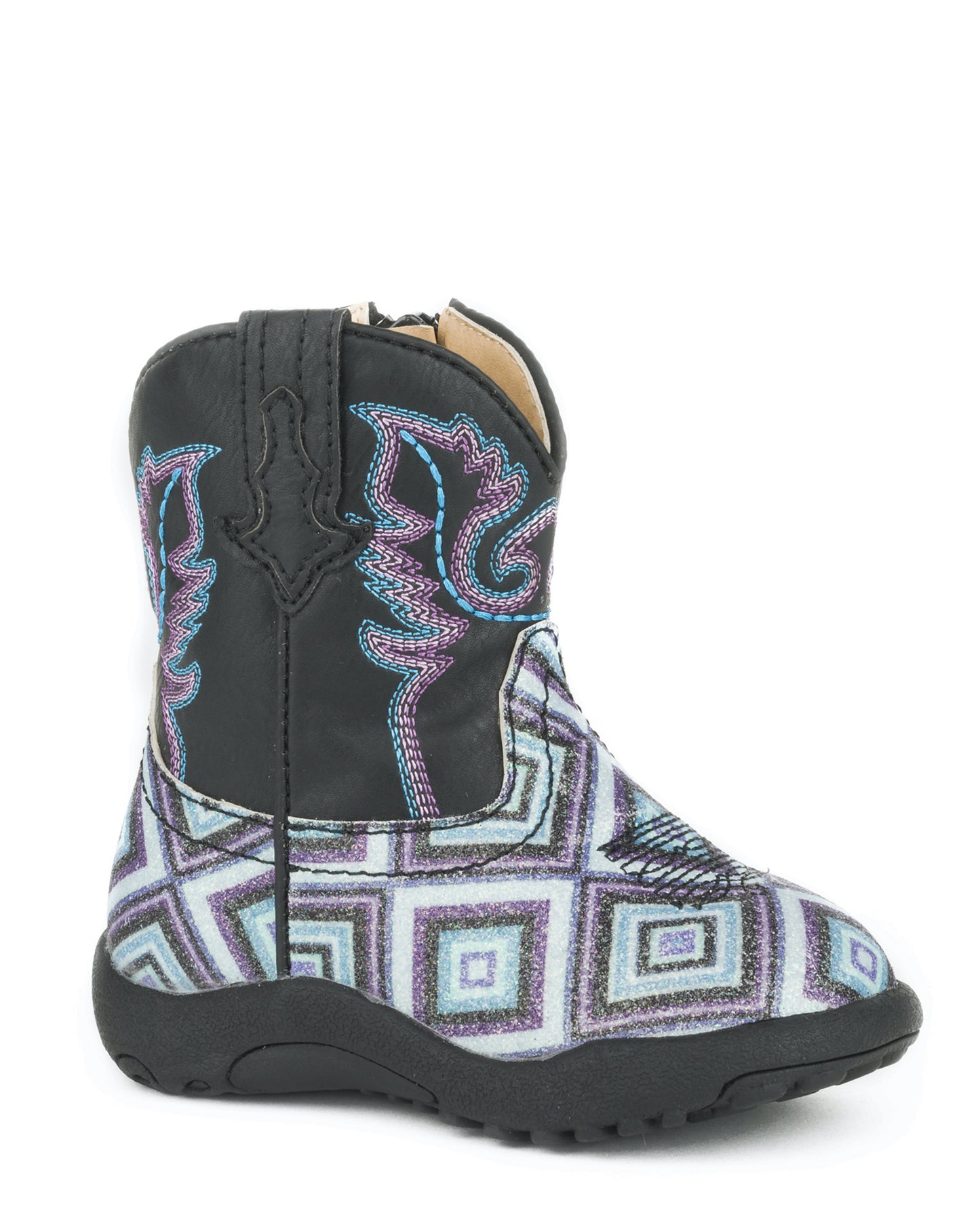 Infants' Glitter Diamond Boots by Roper from Skip’s Western Outfitters | KAR-09-016-1901-1523-BL-020-Black
