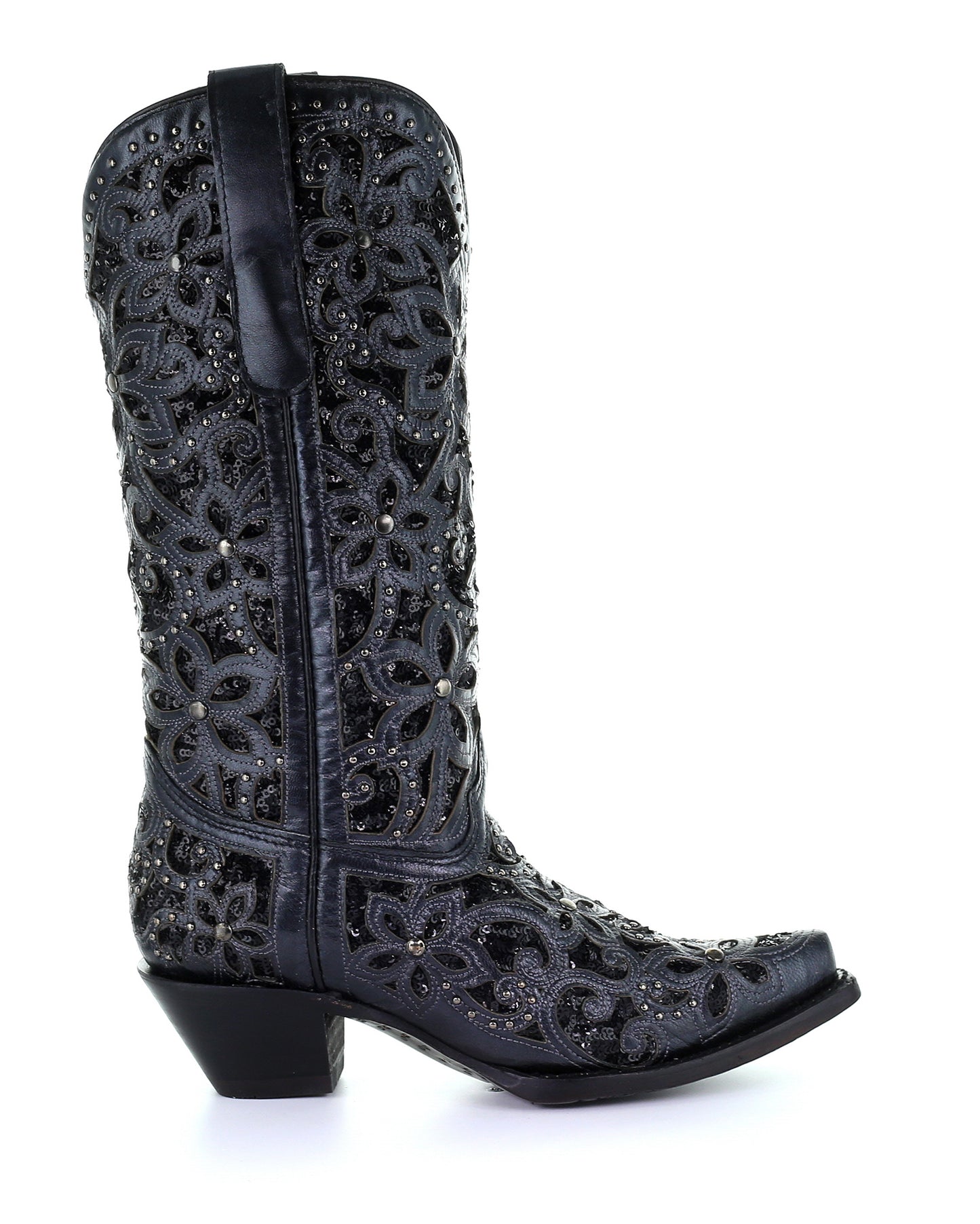 Corral A3752 Women's Handcrafted Snip Toe Cowgirl Boots in Black at Skip's Western Outfitters