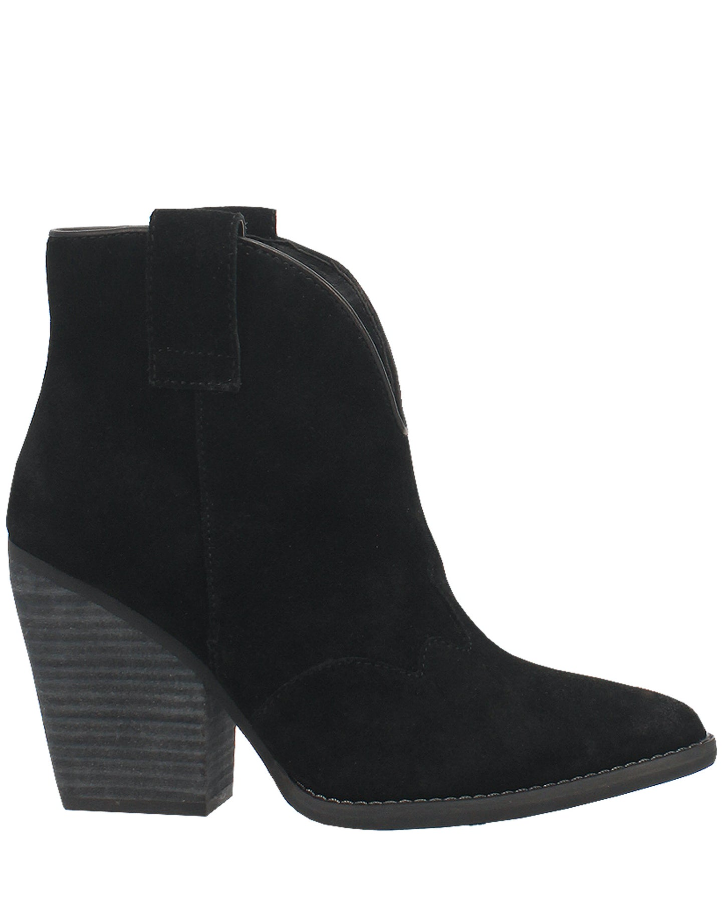 Dingo Women's Flannie Leather Booties in Black with Snip Toe at Skip's Western Outfitters | DI342-BLACK