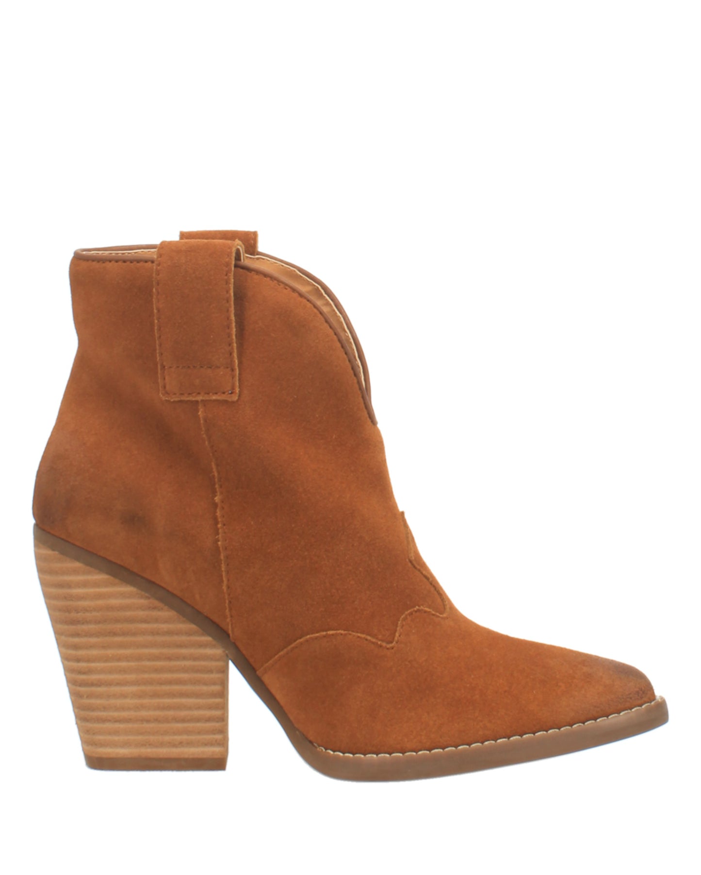 Dingo Women's Flannie Leather Booties in Whiskey with Snip Toe at Skip's Western Outfitters | DI342-WHISKEY