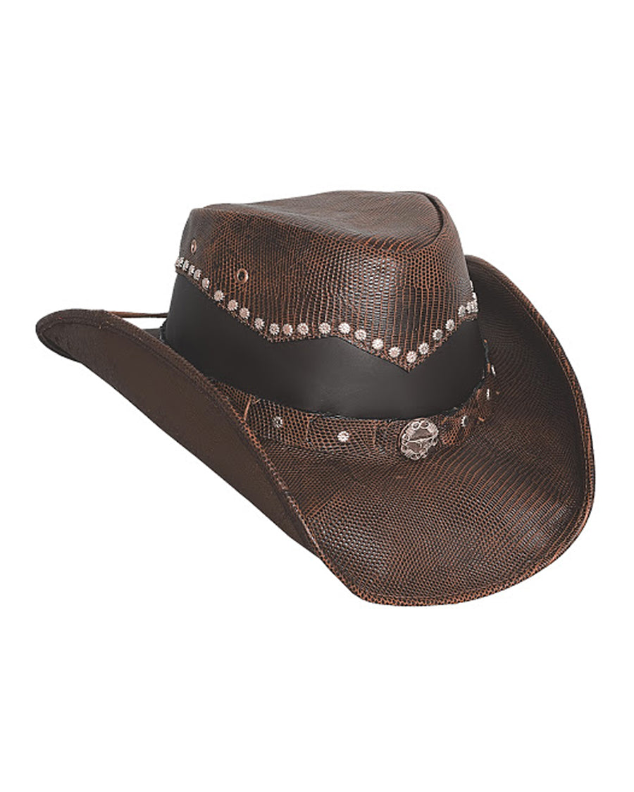 Bonefire Leather Hat by Bullhide from Skip’s Western Outfitters | MOT-4040CH-S-Chocolate