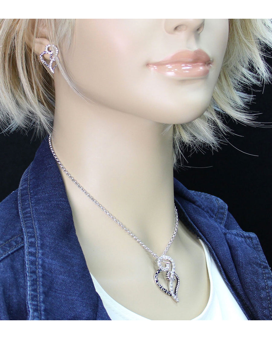 Women's Woven Hearts Jewelry Set