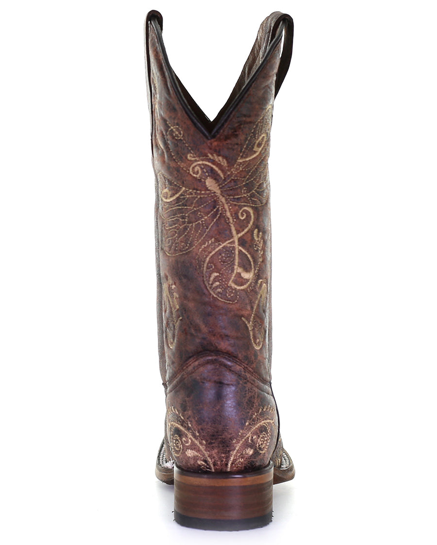 Corral L5079 Women's Handcrafted Square Toe Cowgirl Boots in Brown at Skip's Western Outfitters