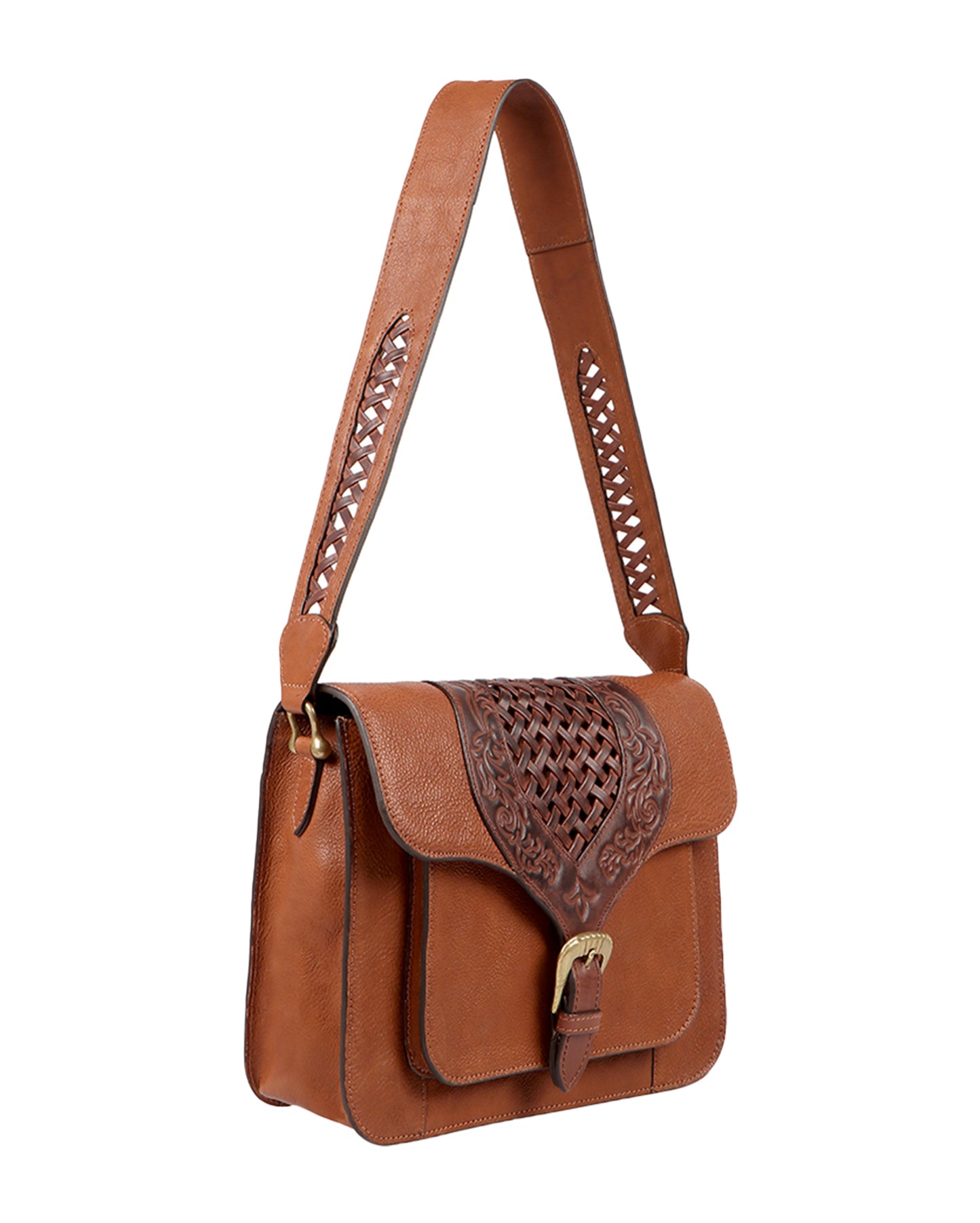 Women's Basket Weave Leather Purse