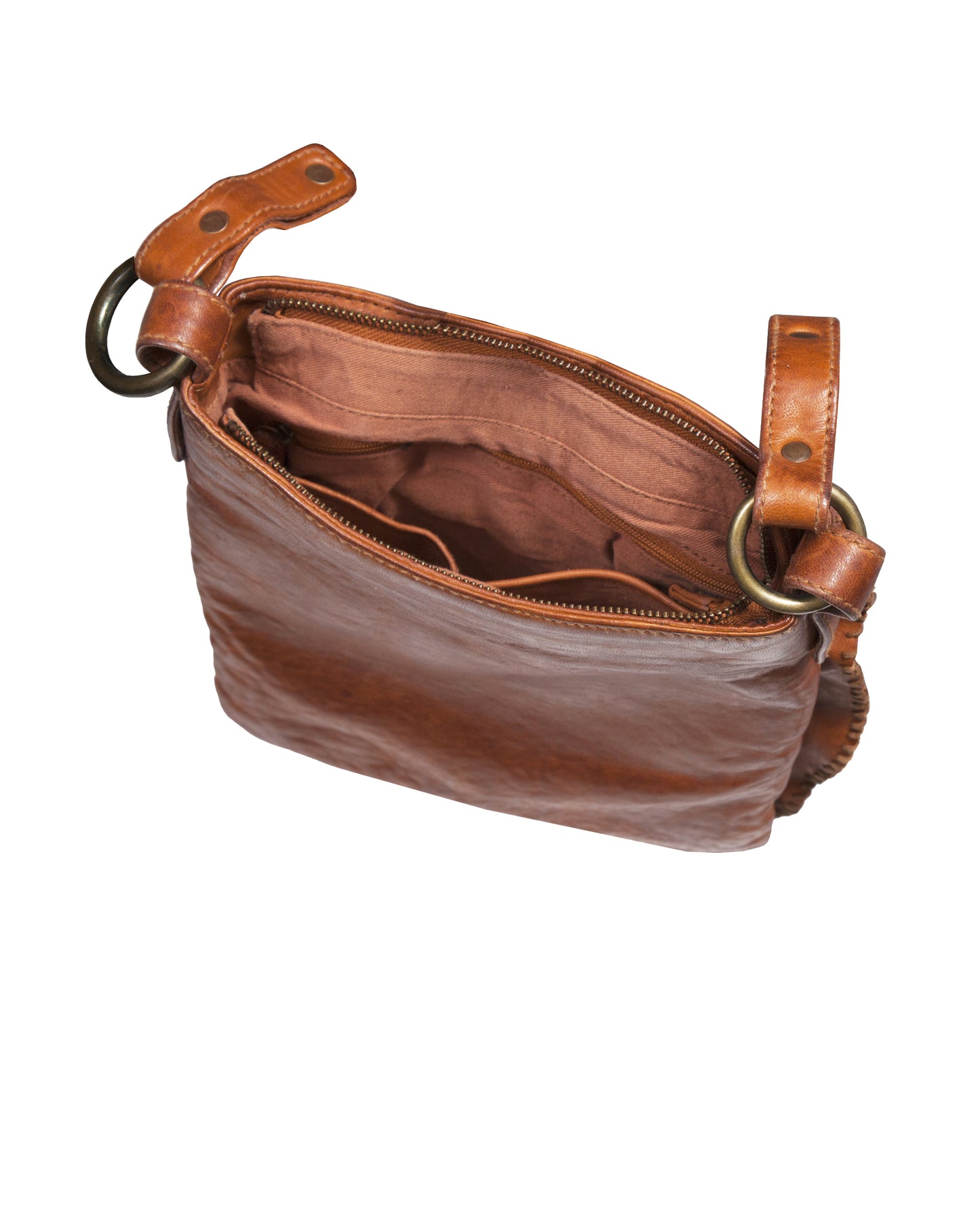 Women's Crossbody Whip Stitch Leather Purse