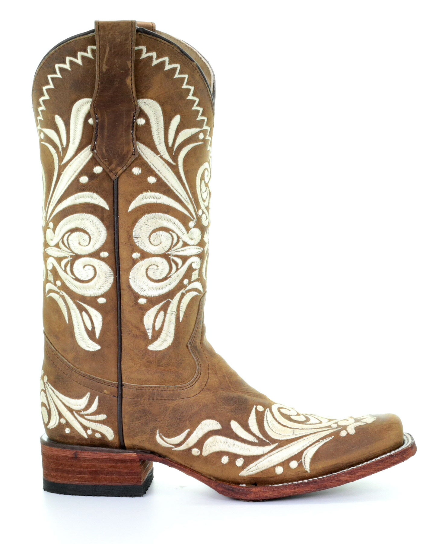 Corral L5409 Women's Handcrafted Square Toe Cowgirl Boots in Brown at Skip's Western Outfitters