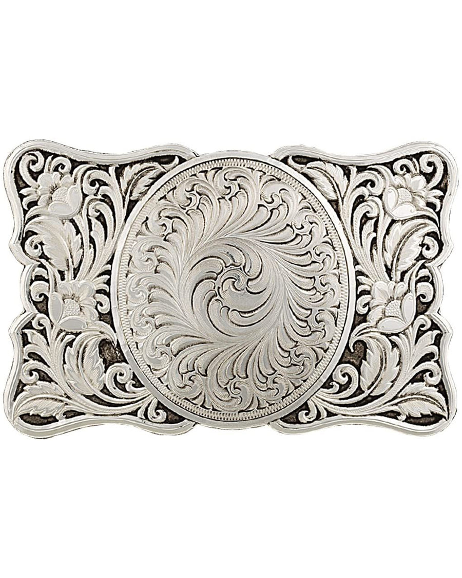 Floral Scalloped Western Belt Buckle by Montana Silversmiths from Skip’s Western Outfitters | MON-28500RTS-One-Size-Silver
