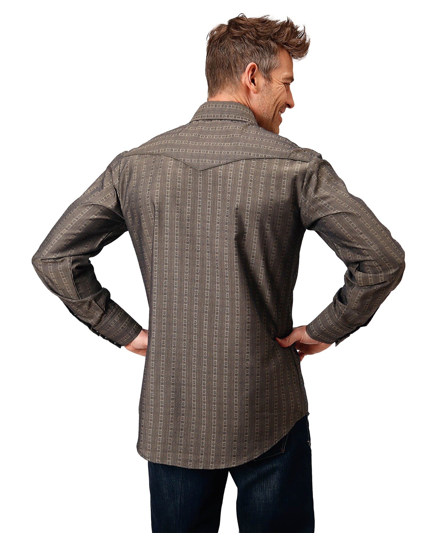 Men's Long Sleeve Floral Western Shirt