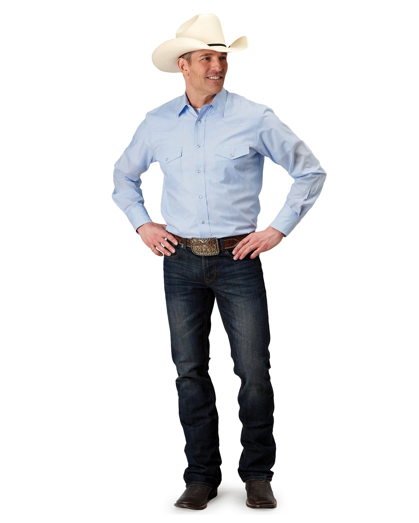 Men's Long Sleeve Tonal Stripe Western Shirt