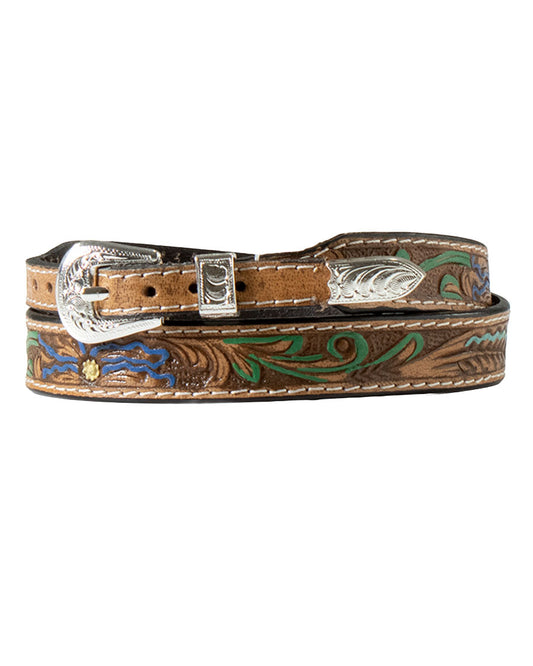 Unisex Hand Painted Floral Tooled Hatband - 0280802