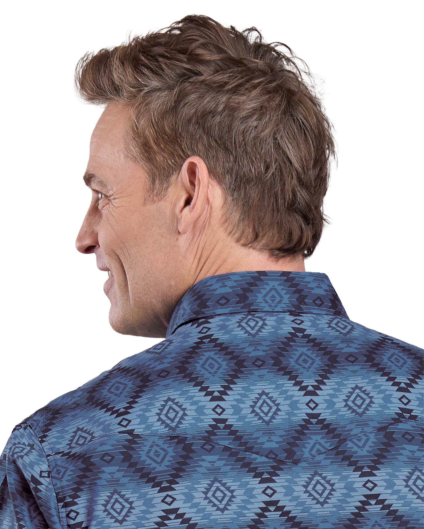Mens Long Sleeve Snap Aztec Serape Print Western Shirt - 03-001-0067-0740 Bu