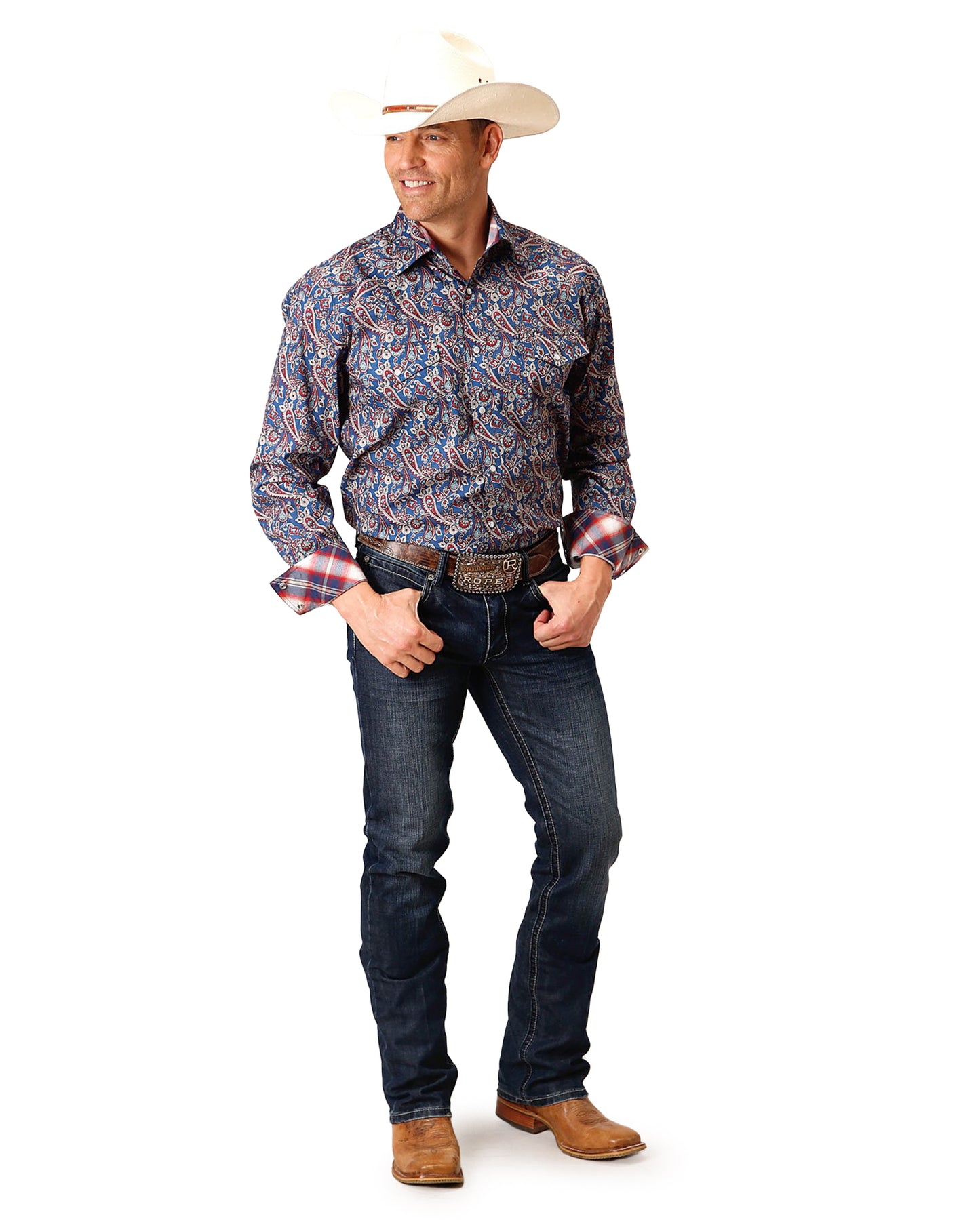 Men's Long Sleeve Independence Foulard Western Shirt
