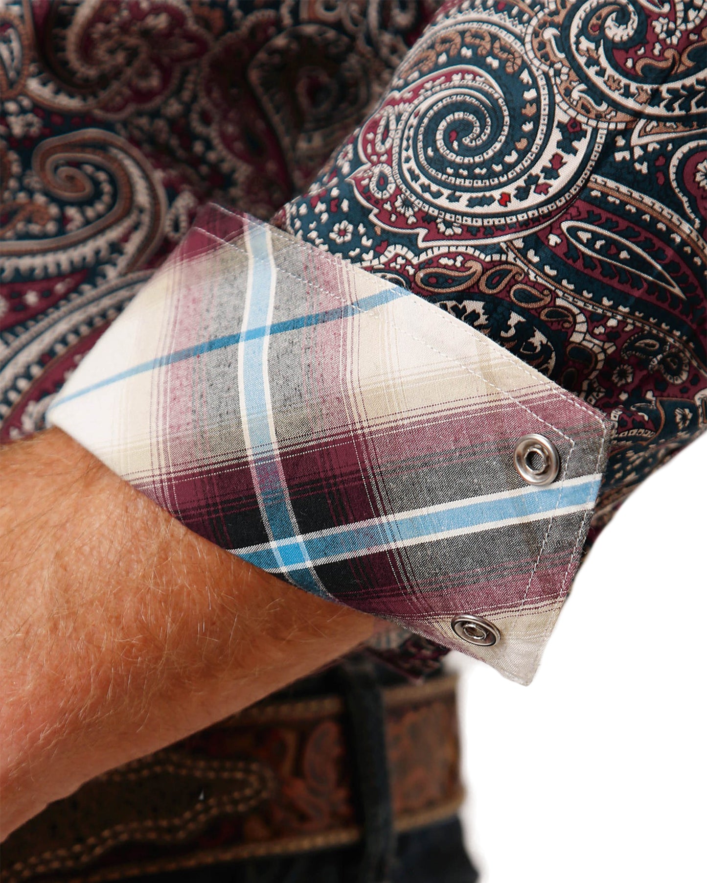 Men's Long Sleeve Paisley Western Shirt