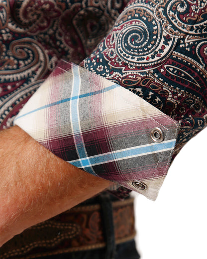 Men's Long Sleeve Paisley Western Shirt