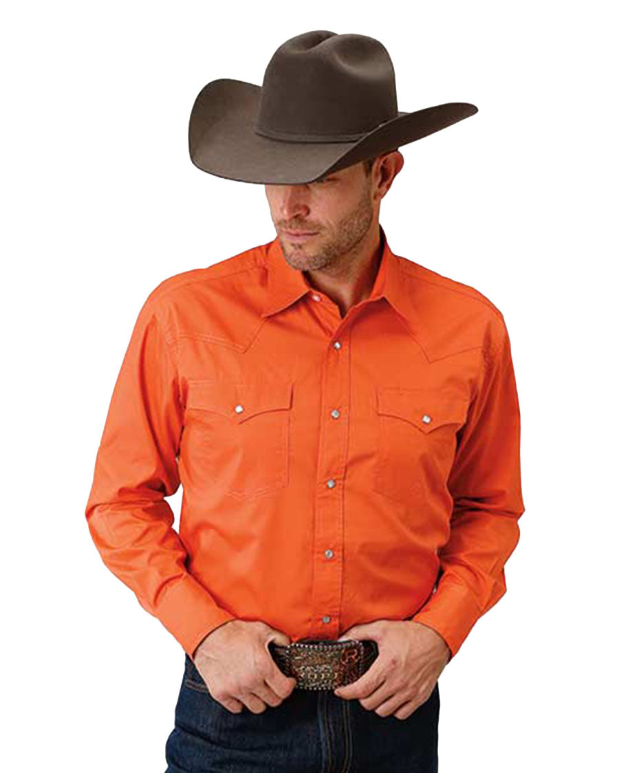 Men's Solid Poplin Western Snap Shirt - 03-001-0265-1070 OR