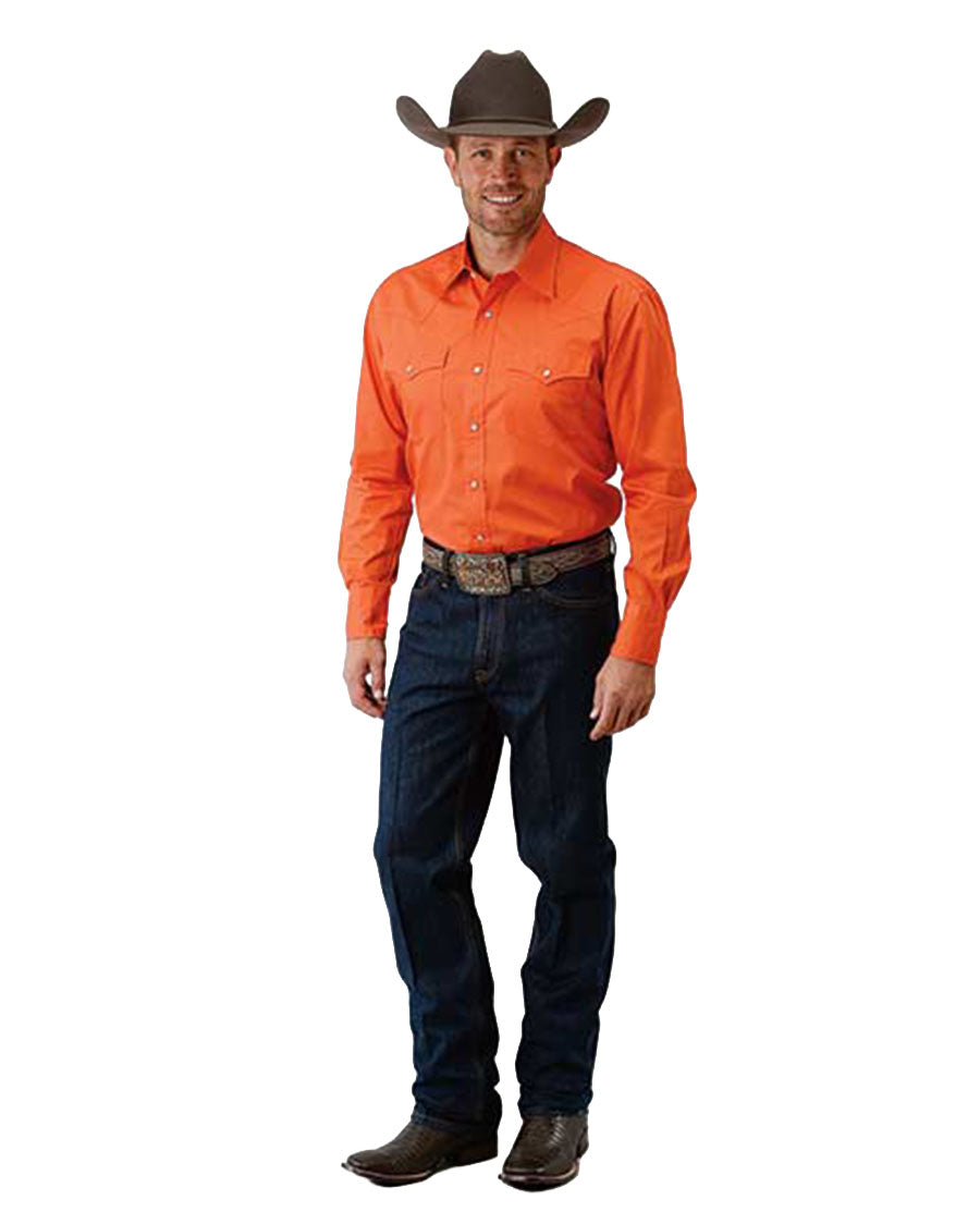 Men's Solid Poplin Western Snap Shirt - 03-001-0265-1070 OR