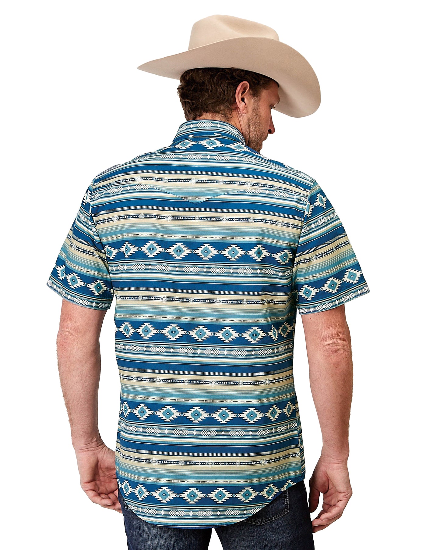 Men's Short Sleeve Aztec Western Shirt
