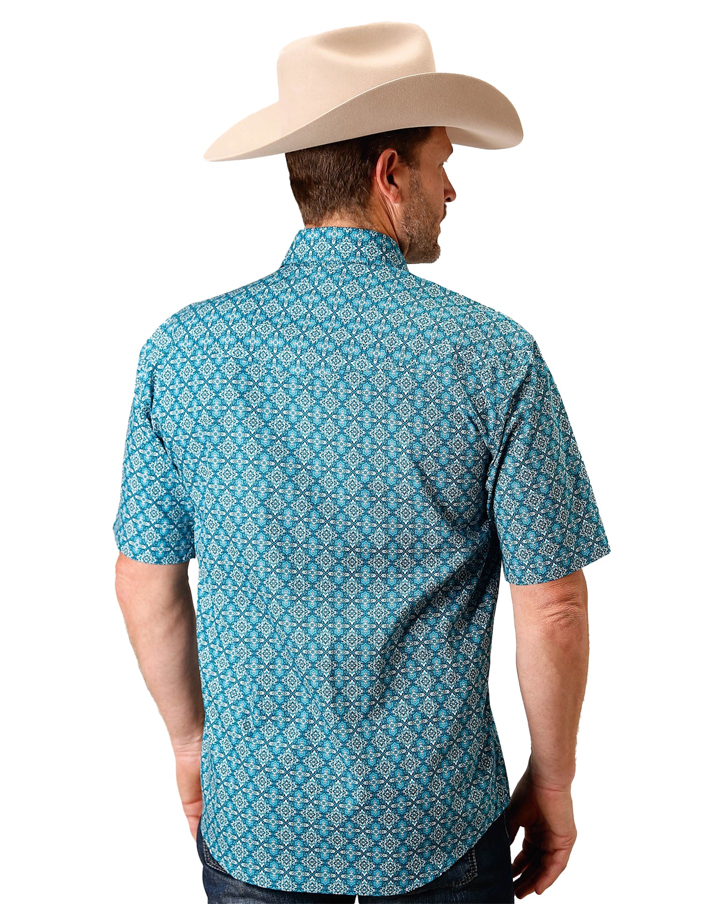 Men's Victorian Foulard Short Sleeve Western Shirt