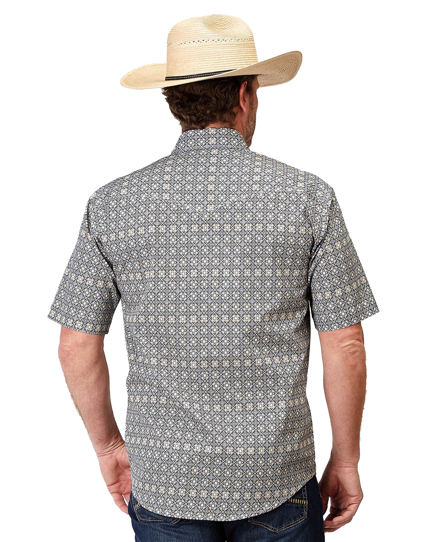 Men's Short Sleeve Foulard Western Shirt