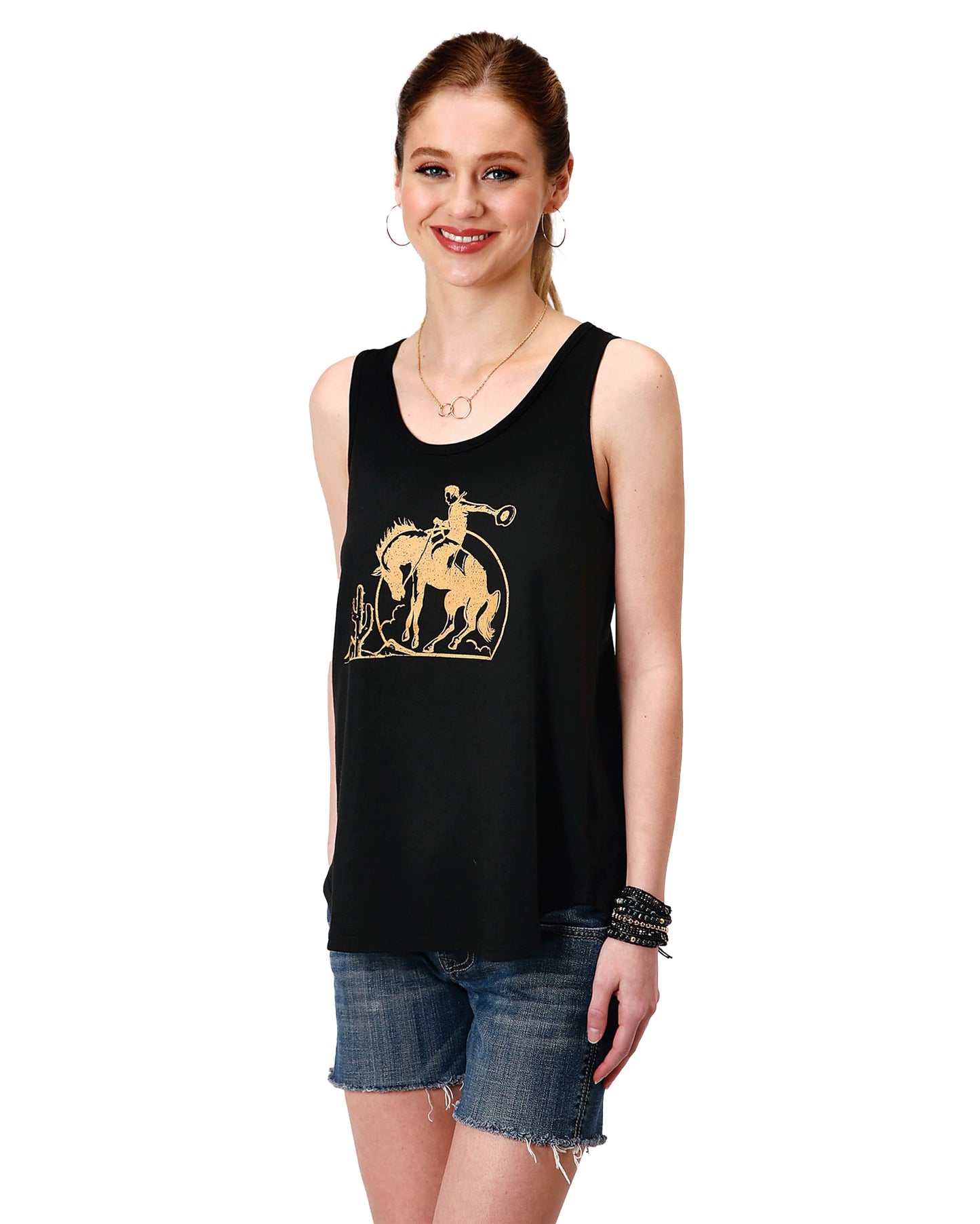 Women's Sleeveless Jersey Tank Top by Roper from Skip’s Western Outfitters | KAR-03-037-0514-2241-BL-S-REG