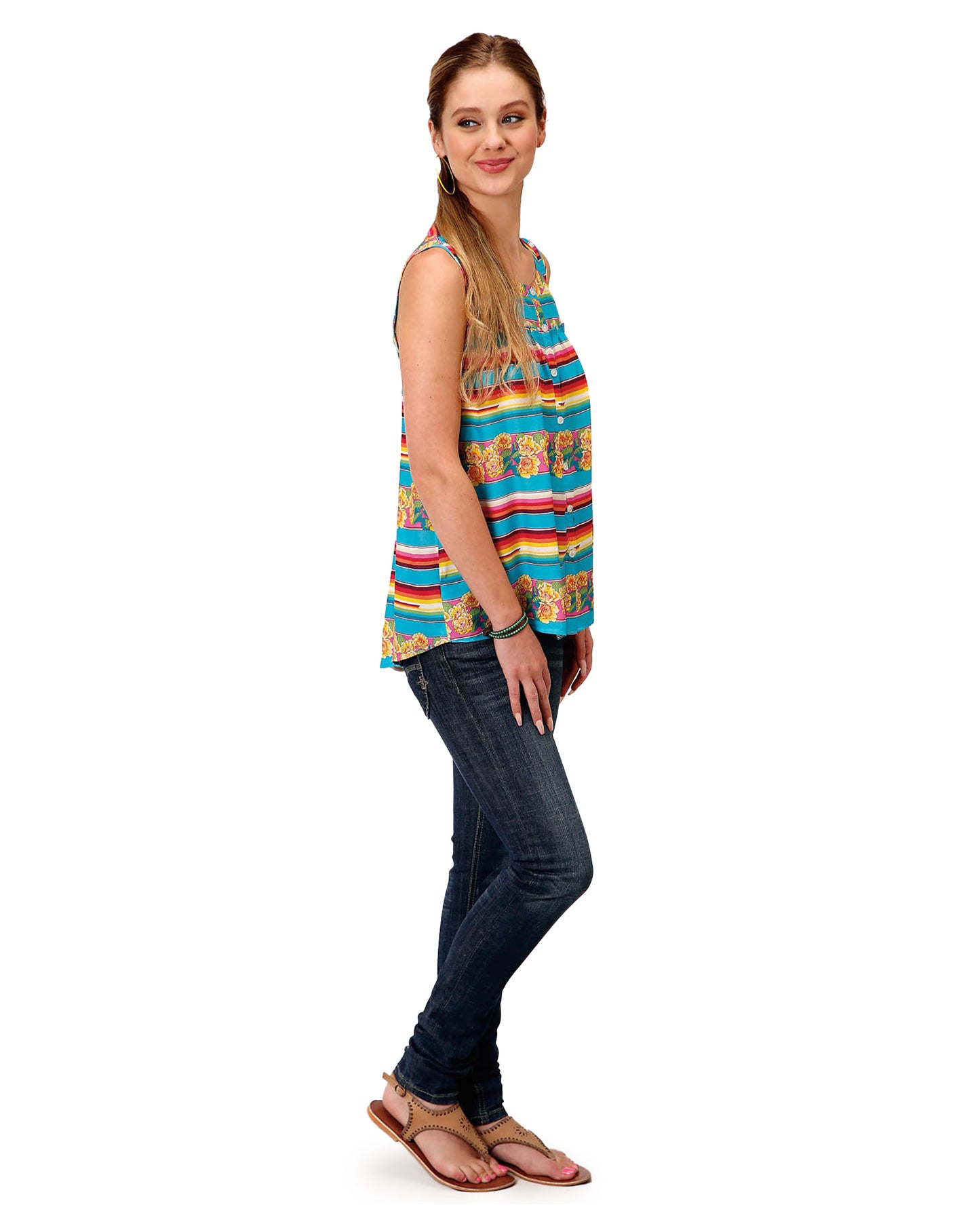 Women's Serape Print Sleeveless Blouse