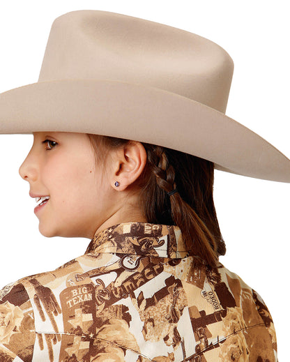 Girls' Long Sleeve Collage Print Western Shirt
