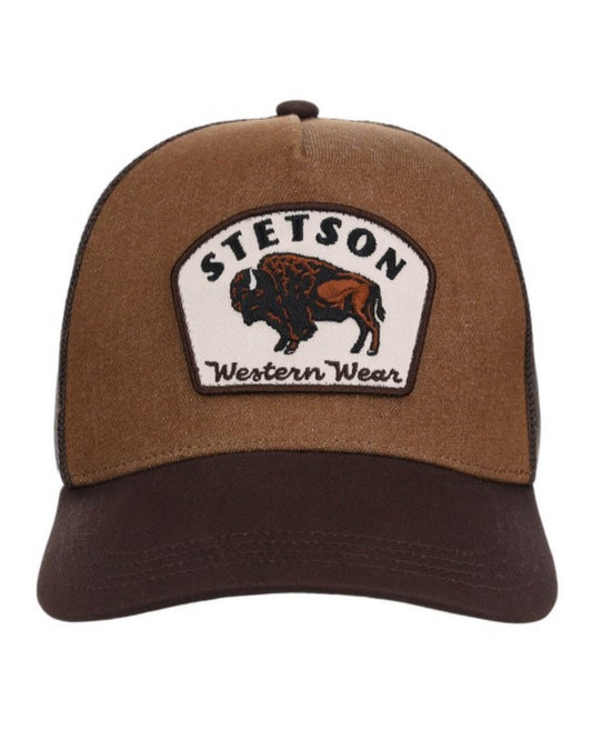 Bison Embroidery Trucker Cap by Stetson from Skip’s Western Outfitters | KAR-07-077-0102-0154-BR-OSFM