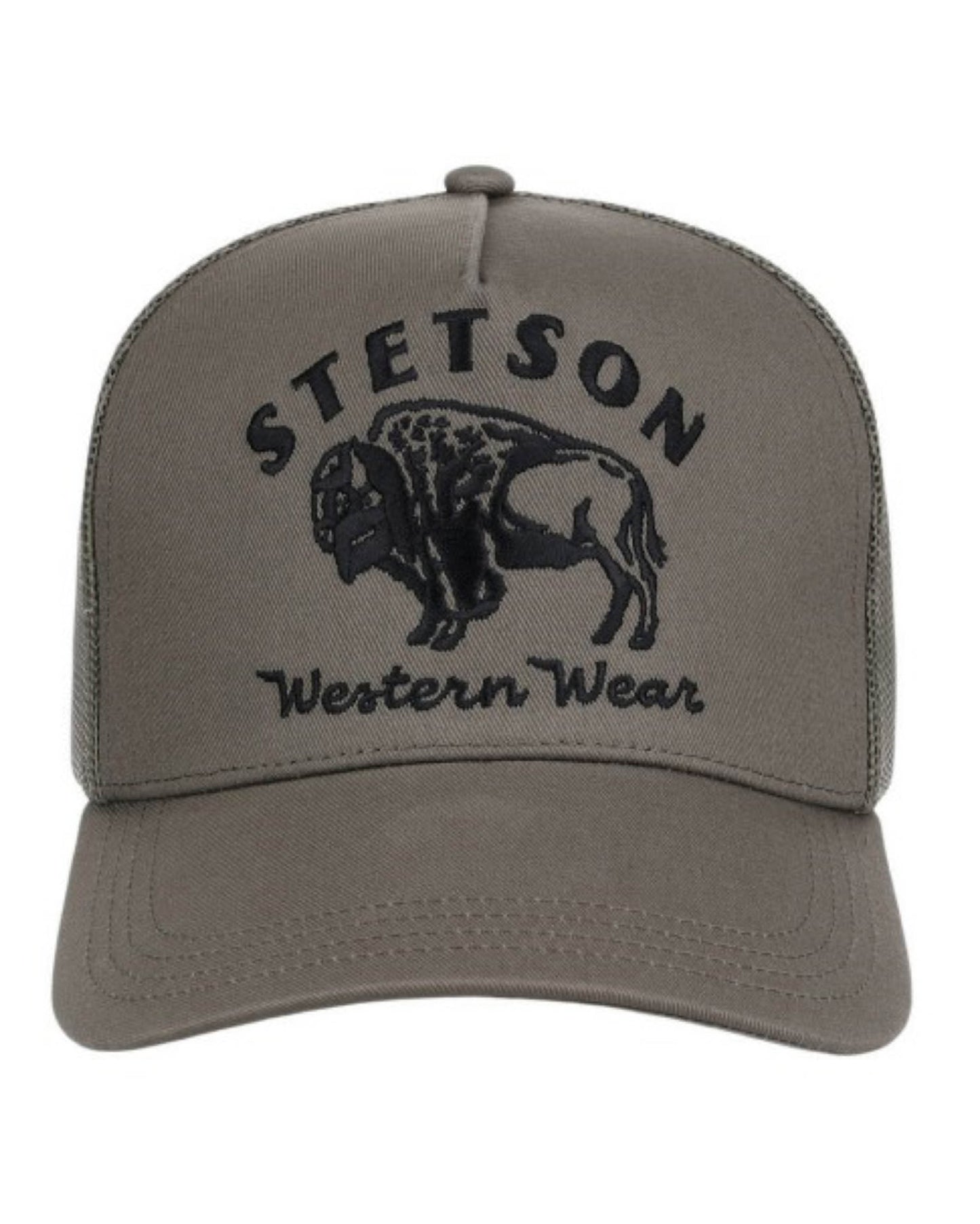 Bison Western Wear Trucker Cap by Stetson from Skip’s Western Outfitters | KAR-07-077-0102-0156-GR-OSFA