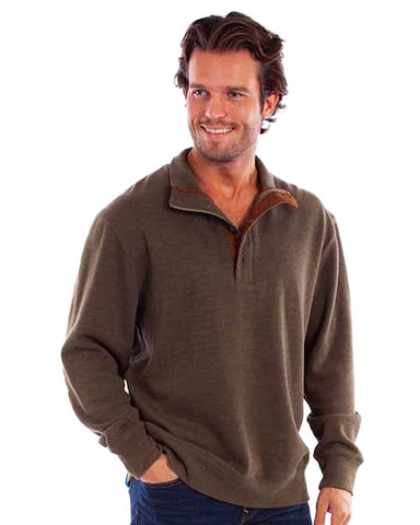 Men's Pullover Quarter Zip Button Sweater