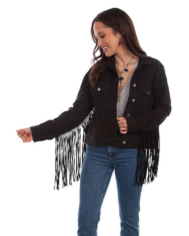 Women's Denim Fringe Jacket – Skip's Western Outfitters