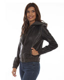 Women's Leather Zip Front Jacket