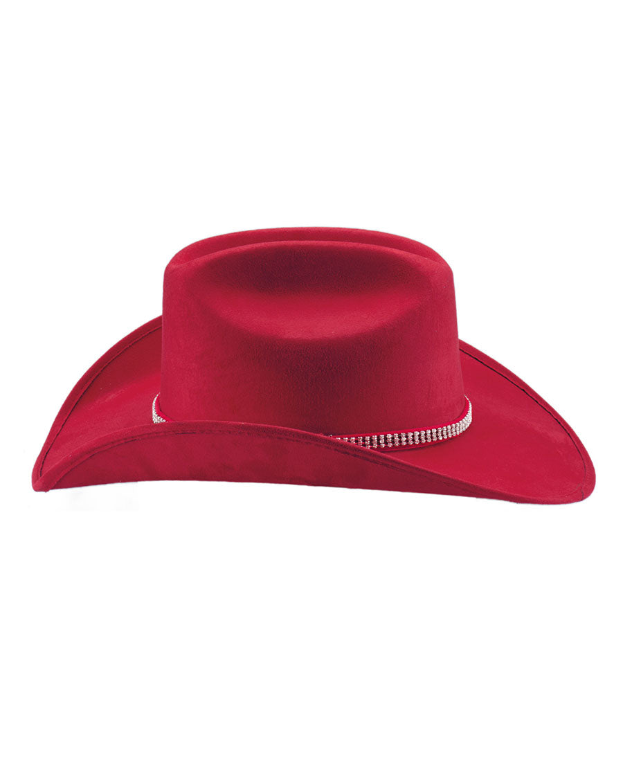 Belong Together Faux Felt Western Hat - 0876-Red
