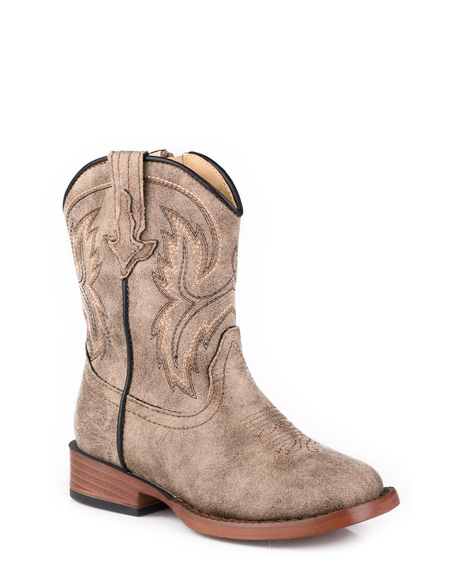 Toddlers' Vintage Brown Faux Leather Upper - 09-017-1900-3499 Br by Roper from Skip’s Western Outfitters | KAR-09-017-1900-3499-BR-5-MED