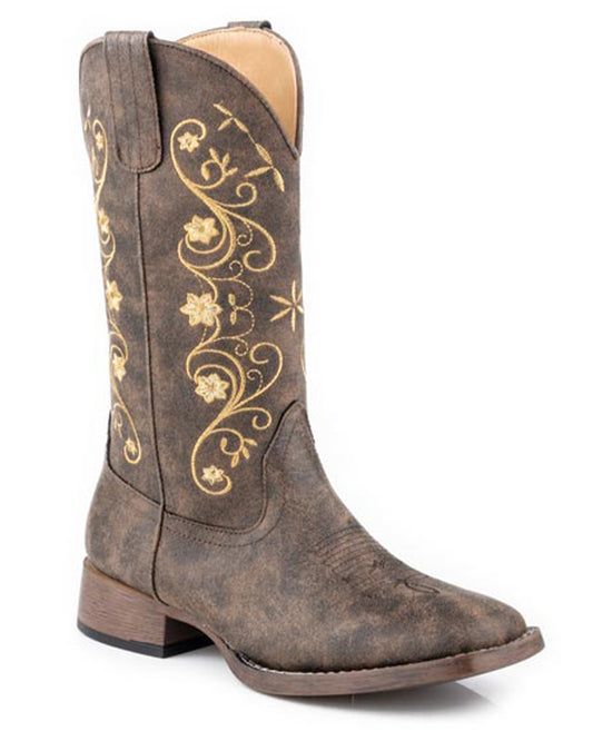 Women's Bailey Floral Western Boots by Roper from Skip’s Western Outfitters | KAR-09-021-1903-3553 BR-055-B
