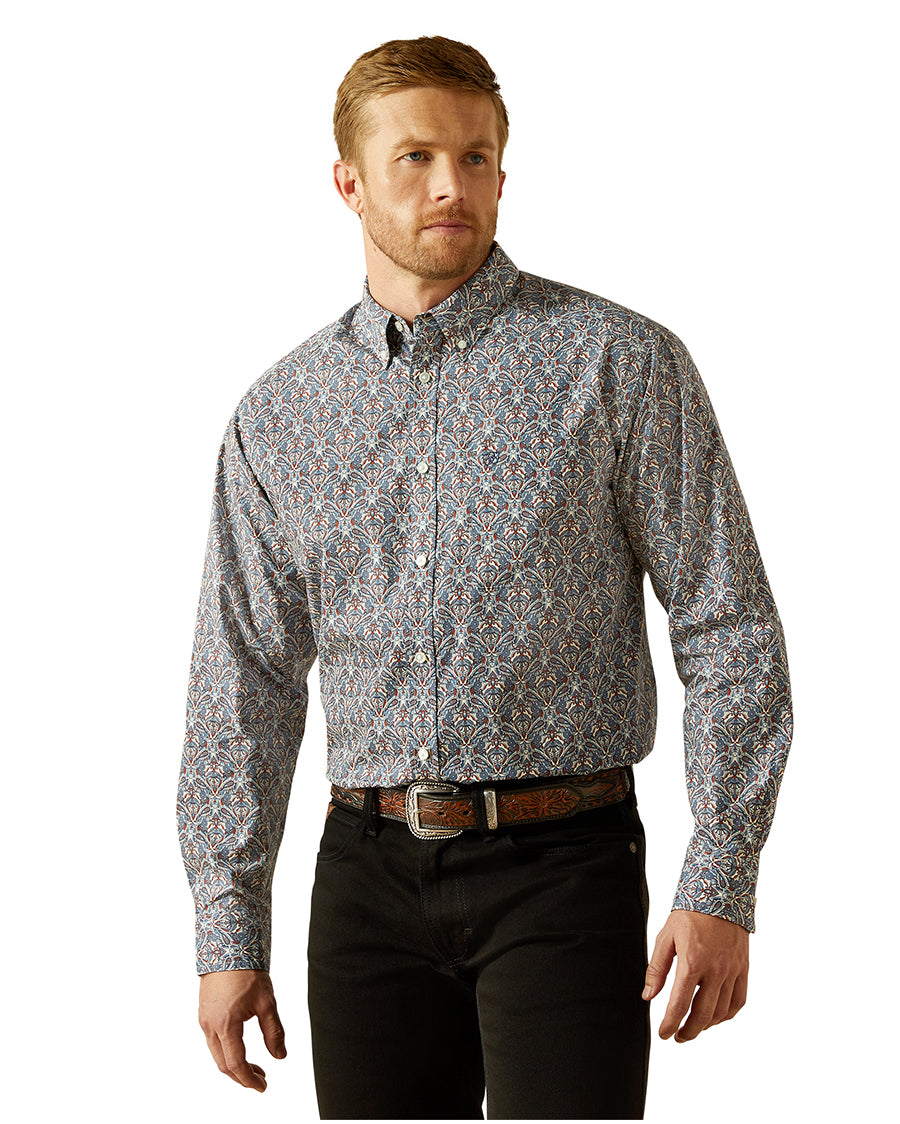 Men's Tegan Classic Fit Shirt - 10062183 by Ariat from Skip’s Western Outfitters | ARI-10062183-XLT-BLUE