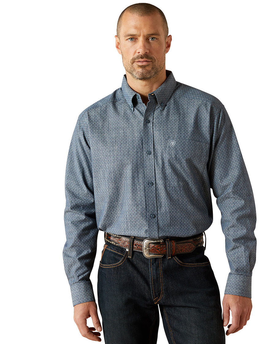 Men's Trent Classic Fit Shirt - 10062184 by Ariat from Skip’s Western Outfitters | ARI-10062184-XLT-CHAMBRAY-BLUE
