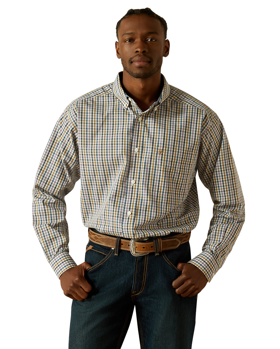 Men's Wrinkle Free Dusty Classic Fit Shirt - 10062197 by Ariat from Skip’s Western Outfitters | ARI-10062197-XS-PURPLE